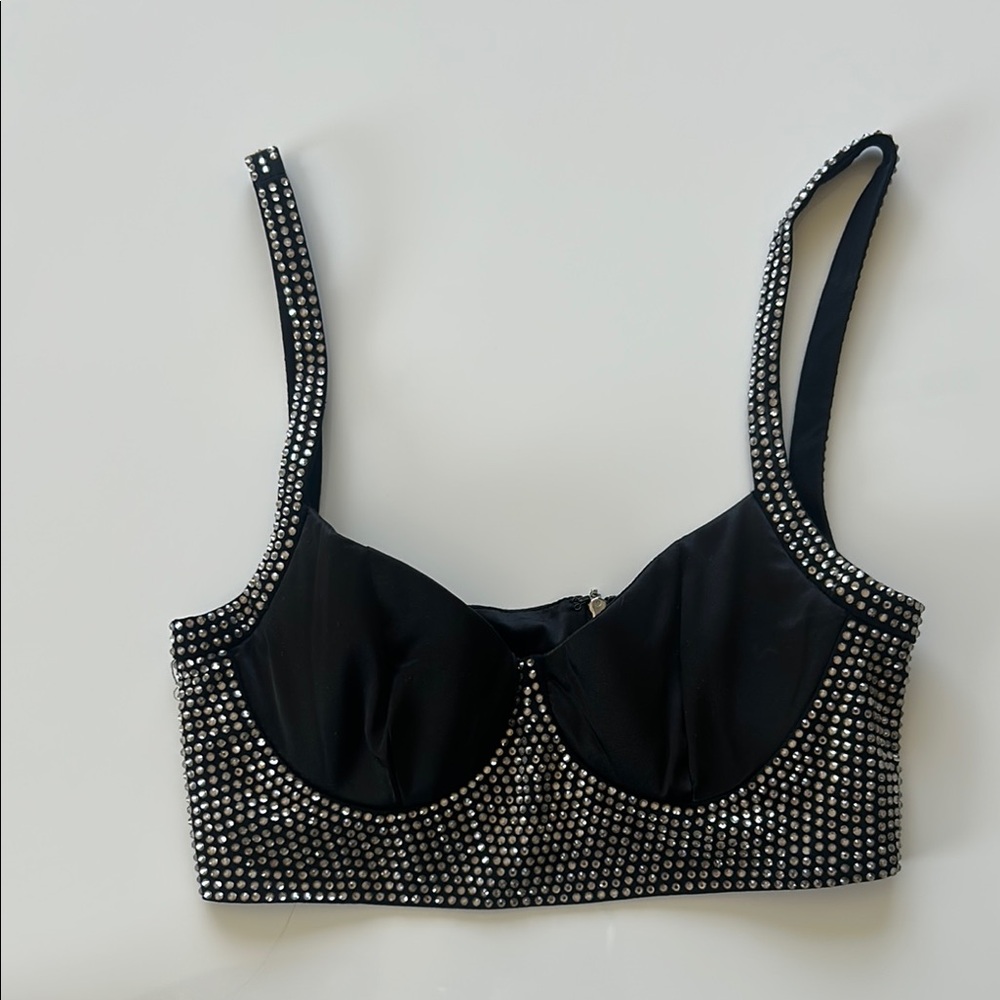 Meshki Black Zippered Bra